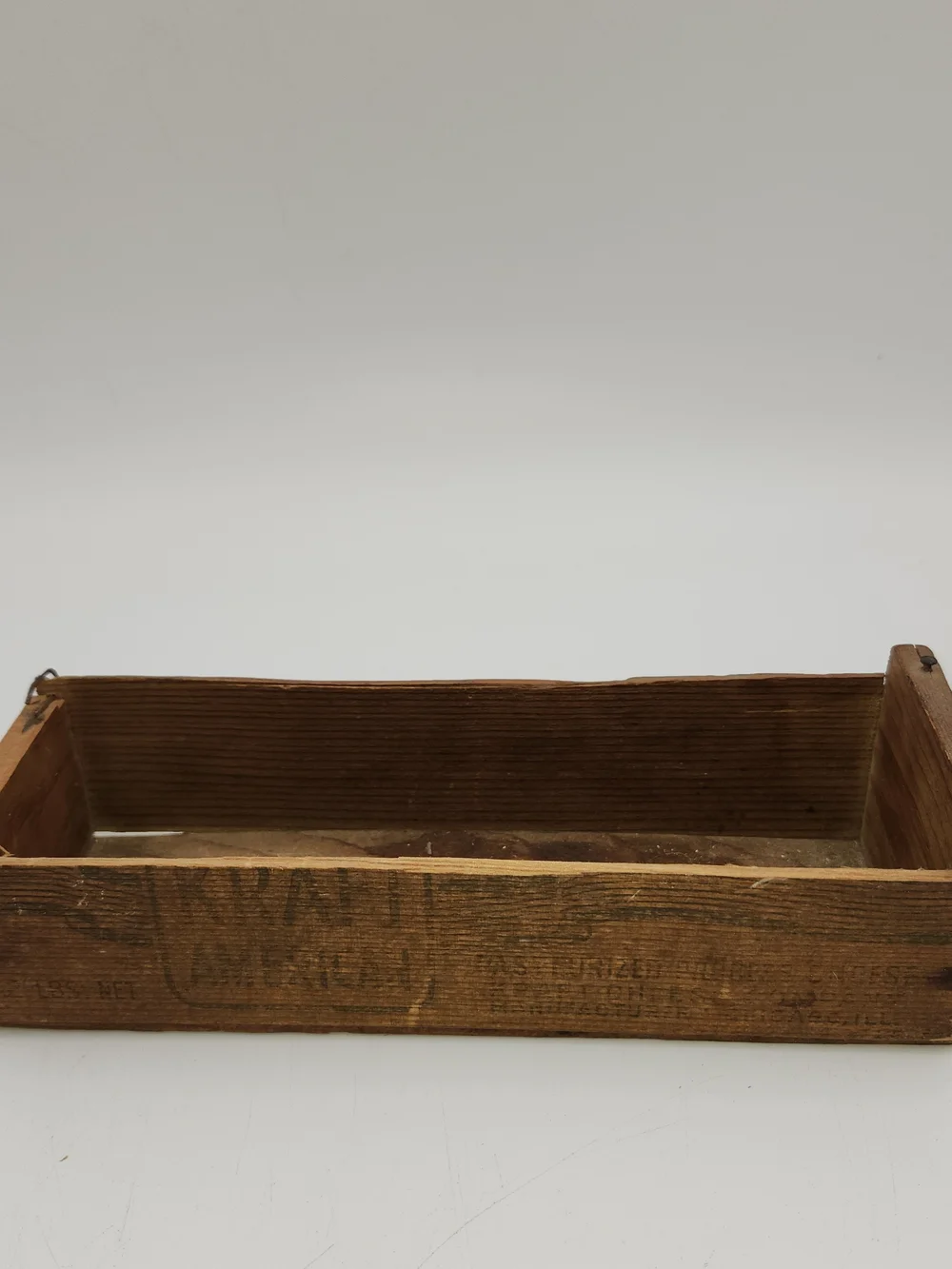 Vintage Rustic Kraft Cheese Primitive Farm Decor Small Wooden Crate Tray Storage